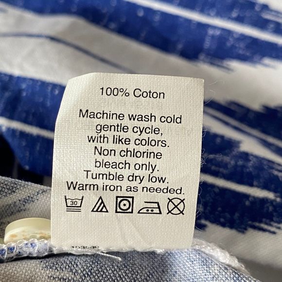 J Crew Factory Dress Shirt Womens XS Multicolor Blue White Geometric NWT Flaw - Picture 10 of 16